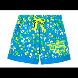 WDW Neon Blue Mickey Shorts M New